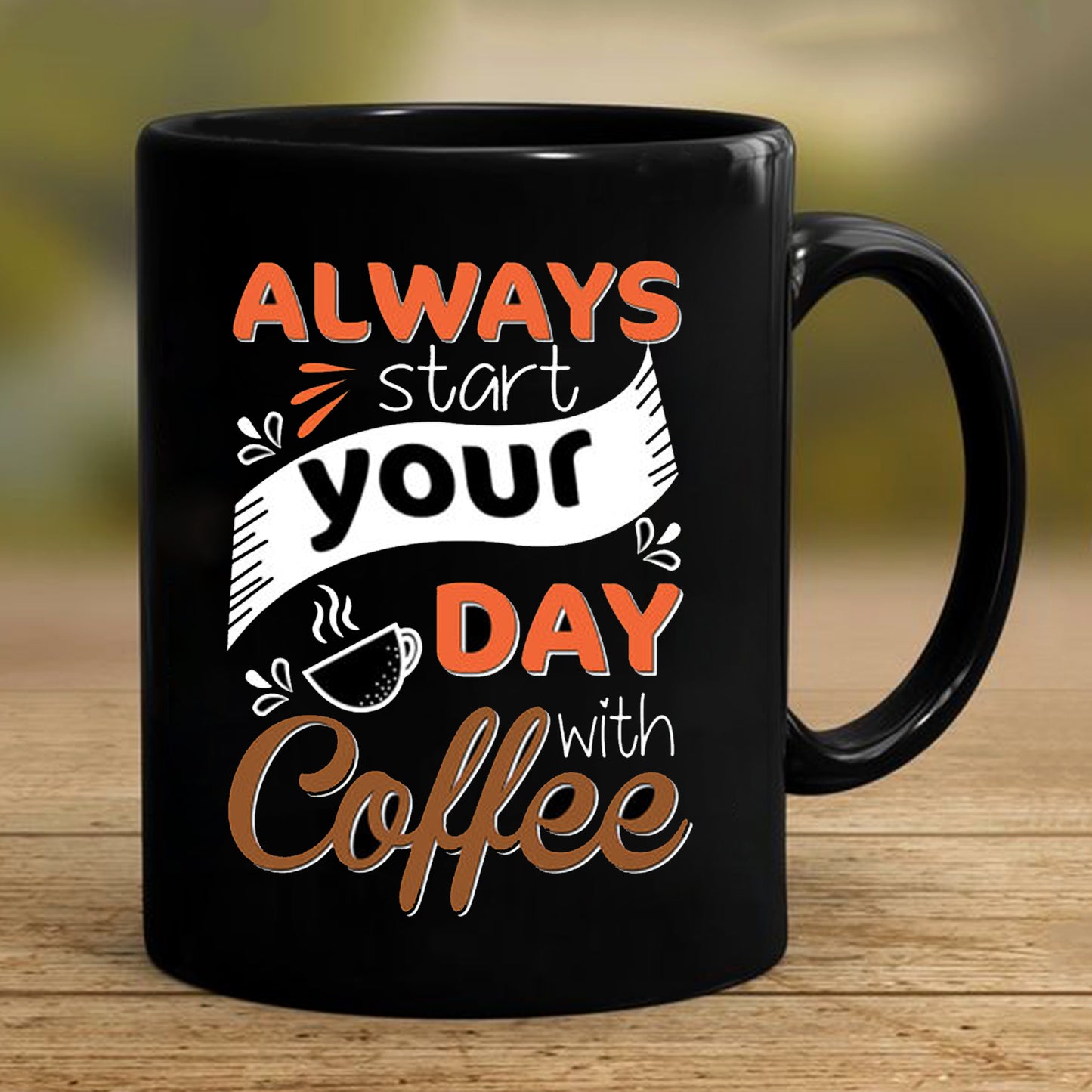 Personalized Coffee Mug - Full Black