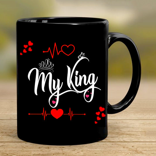 Personalized My King Mug - Full Black Mug